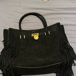 Michael Kors Black Satchel with Fringe
